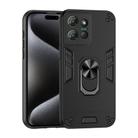 For Motorola Moto G Power 2025 Shockproof Metal Ring Holder Phone Case(Black) - 1