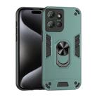 For Motorola Moto G Power 2025 Shockproof Metal Ring Holder Phone Case(Green) - 1