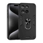 For Motorola Edge 60 Fusion Shockproof Metal Ring Holder Phone Case(Black) - 1