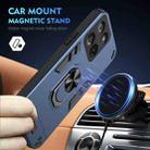 For Motorola Edge 60 Fusion Shockproof Metal Ring Holder Phone Case(Blue) - 2