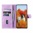 For Samsung Galaxy A36 TTUDRCH Embossed Line Splicing Leather Phone Case(Purple) - 3