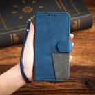 For Samsung Galaxy A17 5G TTUDRCH Embossed Line Splicing Leather Phone Case(Blue) - 3