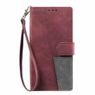 For Samsung Galaxy A17 5G TTUDRCH Embossed Line Splicing Leather Phone Case(Wine Red) - 2