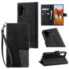 For Samsung Galaxy A17 5G TTUDRCH Embossed Line Splicing Leather Phone Case(Black) - 1