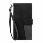For Samsung Galaxy A17 5G TTUDRCH Embossed Line Splicing Leather Phone Case(Black) - 2