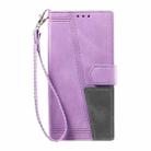 For Samsung Galaxy A17 5G TTUDRCH Embossed Line Splicing Leather Phone Case(Purple) - 2