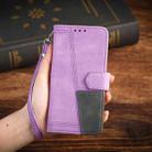 For Samsung Galaxy A17 5G TTUDRCH Embossed Line Splicing Leather Phone Case(Purple) - 3