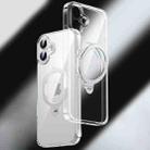 For iPhone 16 Fine Hole 360 Degree Rotating Holder MagSafe Phone Case(Transparent) - 1