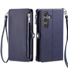 For Samsung Galaxy A17 5G Leather Stitching Multi-card Slot Zipper Phone Case(Blue) - 2
