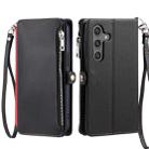 For Samsung Galaxy A17 5G Leather Stitching Multi-card Slot Zipper Phone Case(Black) - 2