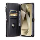 For Samsung Galaxy A17 5G Leather Stitching Multi-card Slot Zipper Phone Case(Black) - 3