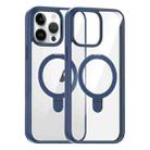 For iPhone 15 Pro Max High Transparency MagSafe Holder Phone Case(Dark Blue) - 1