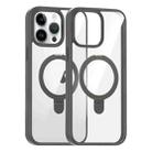 For iPhone 15 Pro Max High Transparency MagSafe Holder Phone Case(Titanium Gray) - 1