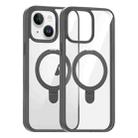 For iPhone 15 High Transparency MagSafe Holder Phone Case(Titanium Gray) - 1