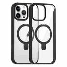 For iPhone 14 Pro High Transparency MagSafe Holder Phone Case(Black) - 1