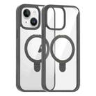 For iPhone 14 High Transparency MagSafe Holder Phone Case(Titanium Gray) - 1