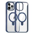 For iPhone 13 Pro Max High Transparency MagSafe Holder Phone Case(Dark Blue) - 1