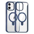 For iPhone 12 High Transparency MagSafe Holder Phone Case(Dark Blue) - 1