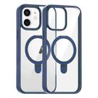 For iPhone 11 High Transparency MagSafe Holder Phone Case(Dark Blue) - 1