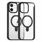 For iPhone 11 High Transparency MagSafe Holder Phone Case(Black) - 1