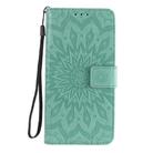 For OPPO A52 / A72 / A92 Sun Embossing Pattern Horizontal Flip Leather Case with Card Slot & Holder & Wallet & Lanyard(Green) - 2