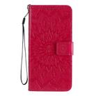 For OPPO A52 / A72 / A92 Sun Embossing Pattern Horizontal Flip Leather Case with Card Slot & Holder & Wallet & Lanyard(Red) - 2