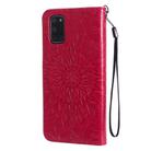 For OPPO A52 / A72 / A92 Sun Embossing Pattern Horizontal Flip Leather Case with Card Slot & Holder & Wallet & Lanyard(Red) - 3