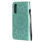 For OPPO Reno3 Pro 4G Sun Embossing Pattern Horizontal Flip Leather Case with Card Slot & Holder & Wallet & Lanyard(Green) - 3