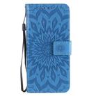 For OPPO Reno3 Pro 4G Sun Embossing Pattern Horizontal Flip Leather Case with Card Slot & Holder & Wallet & Lanyard(Blue) - 2