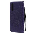 For OPPO Reno3 Pro 4G Sun Embossing Pattern Horizontal Flip Leather Case with Card Slot & Holder & Wallet & Lanyard(Purple) - 3