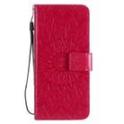 For OPPO Reno3 Pro 4G Sun Embossing Pattern Horizontal Flip Leather Case with Card Slot & Holder & Wallet & Lanyard(Red) - 2