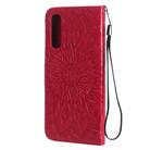 For OPPO Reno3 Pro 4G Sun Embossing Pattern Horizontal Flip Leather Case with Card Slot & Holder & Wallet & Lanyard(Red) - 3