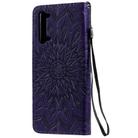 For OPPO Find X2 Lite / Reno3 5G Sun Embossing Pattern Horizontal Flip Leather Case with Card Slot & Holder & Wallet & Lanyard(Purple) - 3