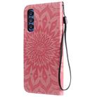 For OPPO Reno3 Pro / Find X2 Neo Sun Embossing Pattern Horizontal Flip Leather Case with Card Slot & Holder & Wallet & Lanyard(Pink) - 3