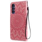 For OPPO Reno3 Pro / Find X2 Neo Sun Embossing Pattern Horizontal Flip Leather Case with Card Slot & Holder & Wallet & Lanyard(Pink) - 3