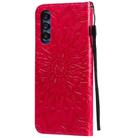 For OPPO Reno3 Pro / Find X2 Neo Sun Embossing Pattern Horizontal Flip Leather Case with Card Slot & Holder & Wallet & Lanyard(Red) - 3