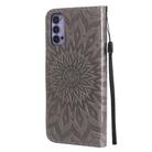 For OPPO Reno4 5G Sun Embossing Pattern Horizontal Flip Leather Case with Card Slot & Holder & Wallet & Lanyard(Grey) - 3