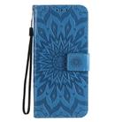 For OPPO Reno4 5G Sun Embossing Pattern Horizontal Flip Leather Case with Card Slot & Holder & Wallet & Lanyard(Blue) - 2