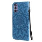 For OPPO Reno4 5G Sun Embossing Pattern Horizontal Flip Leather Case with Card Slot & Holder & Wallet & Lanyard(Blue) - 3