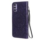 For OPPO Reno4 5G Sun Embossing Pattern Horizontal Flip Leather Case with Card Slot & Holder & Wallet & Lanyard(Purple) - 3