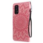 For OPPO Reno4 Pro 5G Sun Embossing Pattern Horizontal Flip Leather Case with Card Slot & Holder & Wallet & Lanyard(Pink) - 3