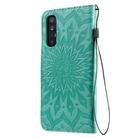 For OPPO Reno4 Pro 5G Sun Embossing Pattern Horizontal Flip Leather Case with Card Slot & Holder & Wallet & Lanyard(Green) - 3