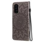 For OPPO Reno4 Pro 5G Sun Embossing Pattern Horizontal Flip Leather Case with Card Slot & Holder & Wallet & Lanyard(Grey) - 3