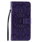 For OPPO Reno4 Pro 5G Sun Embossing Pattern Horizontal Flip Leather Case with Card Slot & Holder & Wallet & Lanyard(Purple) - 2