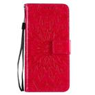 For OPPO Reno4 Pro 5G Sun Embossing Pattern Horizontal Flip Leather Case with Card Slot & Holder & Wallet & Lanyard(Red) - 2