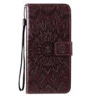For OPPO Reno4 Pro 5G Sun Embossing Pattern Horizontal Flip Leather Case with Card Slot & Holder & Wallet & Lanyard(Brown) - 1