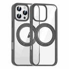 For iPhone 16 Pro Max High Transparency 360 Degree Rotating Holder MagSafe Phone Case(Titanium Gray) - 1