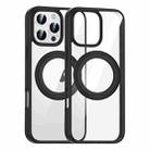 For iPhone 16 Pro Max High Transparency 360 Degree Rotating Holder MagSafe Phone Case(Black) - 1