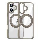 For iPhone 16 High Transparency 360 Degree Rotating Holder MagSafe Phone Case(Titanium Gold) - 1