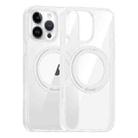 For iPhone 15 Pro High Transparency 360 Degree Rotating Holder MagSafe Phone Case(Transparent) - 1